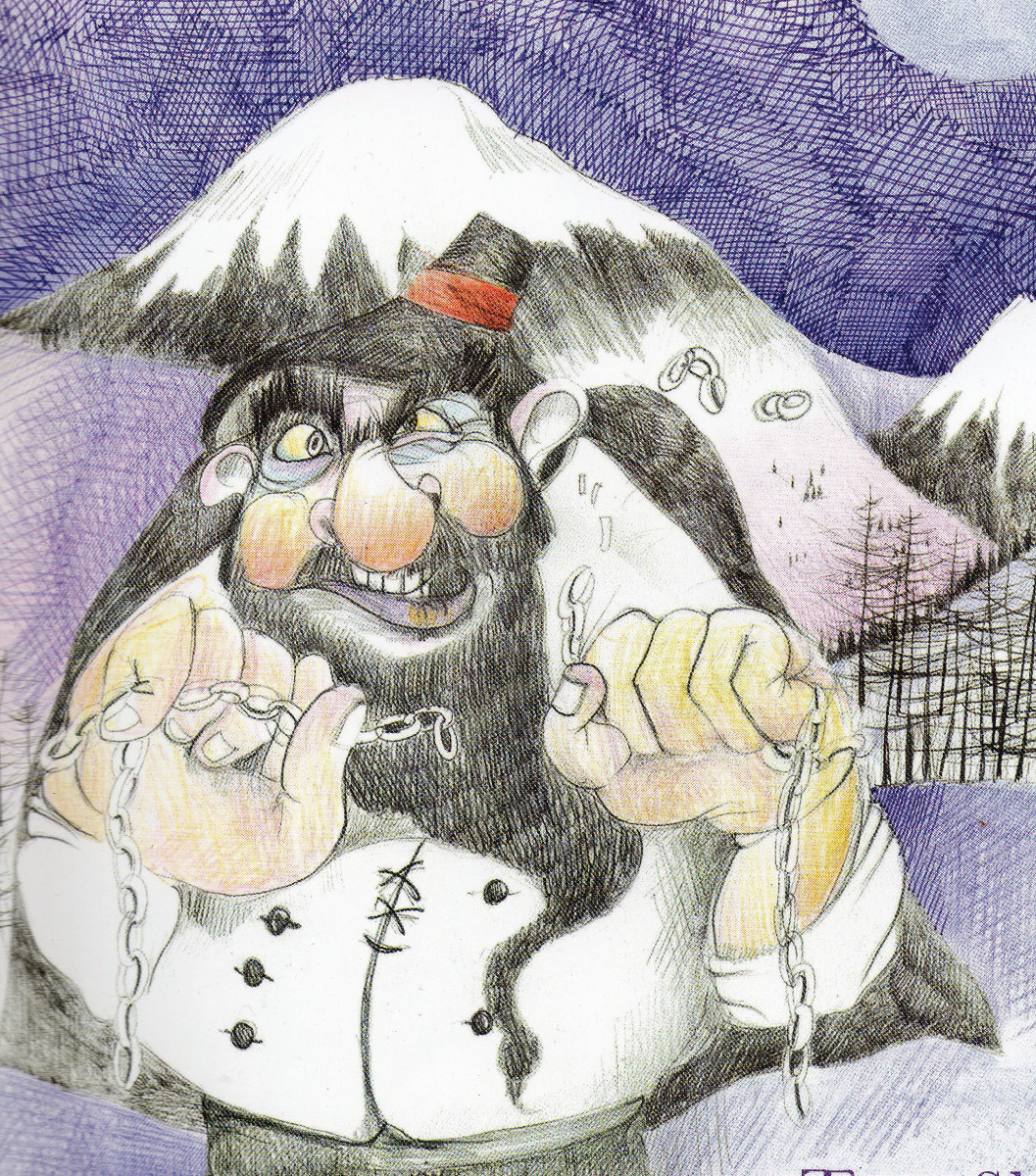 Pannello 9 - Foto 3: Toni Sberla | illustrazioni di Maurizio Cesarini tratte dal libro "Lessinia la bimba dei lupi" di Lorena Barbieri edizioni La Grafica